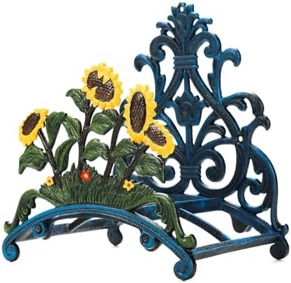 Sungmor Cast Iron Heavy Duty Garden Hose Holder - Decorative Hand-Painted Sunflower Wall Mounted Water Hose Hanger - Wall Decoration Hanging Hose Rack - Hose Reel Storage Butler - Metal Hose Stand by Sungmor