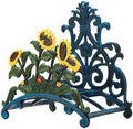 Sungmor Cast Iron Heavy Duty Garden Hose Holder - Decorative Hand-Painted Sunflower Wall Mounted Water Hose Hanger - Wall Decoration Hanging Hose Rack - Hose Reel Storage Butler - Metal Hose Stand by Sungmor