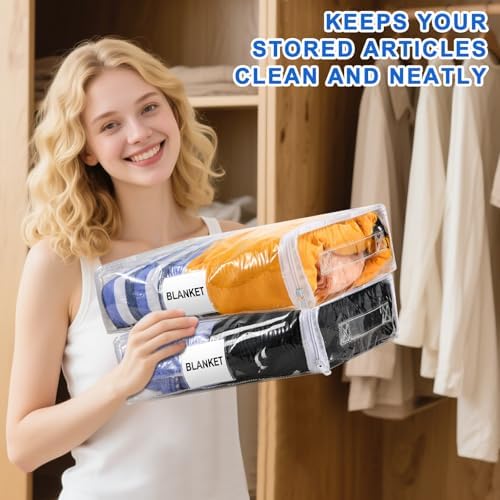 Kenning 20 Pcs Clear Zippered Storage Bags, Sheet, White, 11 x 15 x 4 Inch - Image 4