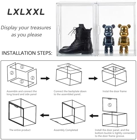 LXLXXL Acrylic Display Case, 4-Pack XL Stackable Bins with Magnetic Lid - Image 5
