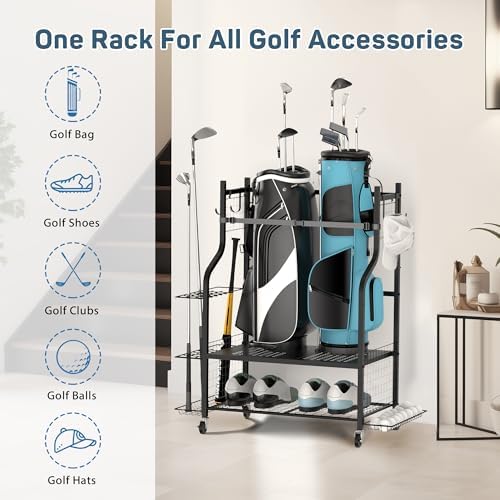 PLKOW Golf Bag Storage for Garage, Golf Equipment Organizer Rack - Image 5