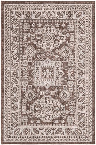 Rugs.com - Outdoor Aztec Rug – 3' 1 x 5' 3 Brown Indoor/Outdoor Rug – Weather-Resistant and Easy-Clean for Patios, Decks, and Porches - Image 3