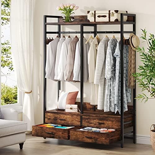 Tribesigns Freestanding Closet Organizer, Garment Rack with 4 Drawers by Tribesigns