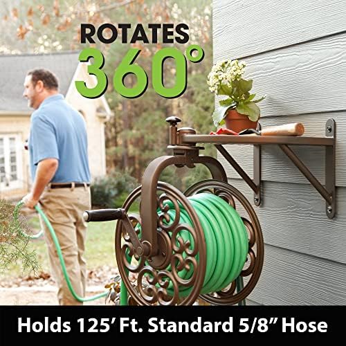 Liberty Garden 710 Navigator Rotating Garden Hose Reel, Holds 125-Feet of 5/8-Inch Hose - Bronze - Image 5
