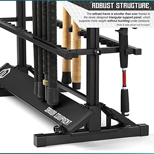 Savior Equipment Fishing Rod Rack Holder Organizer, 24-48 Slots to Hold Fresh Salt Water Spinning Rods & Reel Combo, Lightweight Aluminum Vertical Fish Pole Garage Storage Ground Display Stand - Image 5