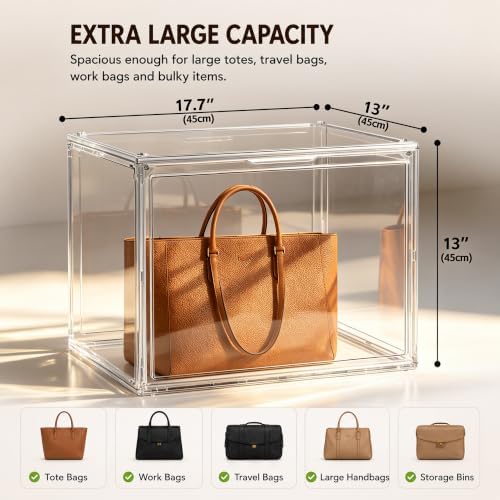 3 Pack Extra XXX-Large Purse Handbag Organizer for Closet 17.7''x13''x13'' - Image 2