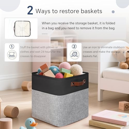 FinishingBo 11 inch Cube Storage Bin 6 Pack, Cube Organizer Bins - Image 6