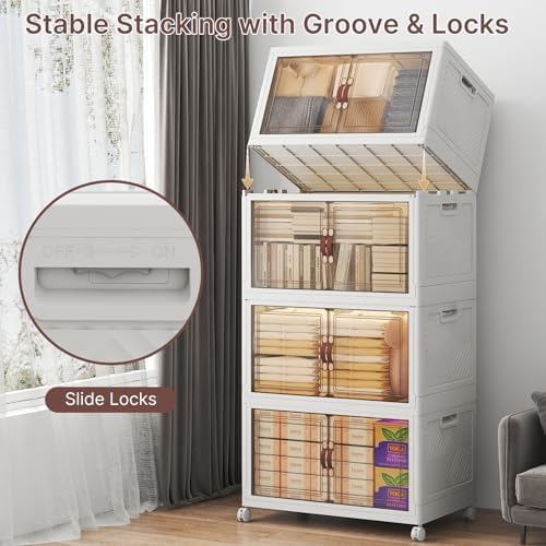 UAMFURI Stackable Storage Bins with Lids, 480QT Lockable Storage Cabinet - Image 2