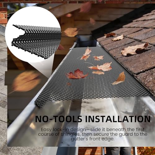60 ft Gutter Guard (20 Pack) - 6 Inch Black Coated Steel Micro Mesh - Fits 4 or 5 or 6 Inch K Style Gutters - Snap In Leaf Guard Protection - Easy DIY Rain Gutter Screens Covers for Leaves - Image 6