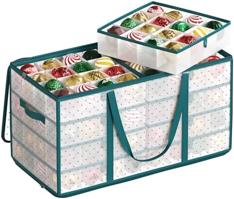 SONGMICS Large Christmas Ornament Storage Box, with 128 Slots by SONGMICSbySONGMICSHOME