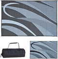 Stylish Camping GA1 Reversible Graphic Patio Mat-8' x 12', Black/Silver by StylishCamping