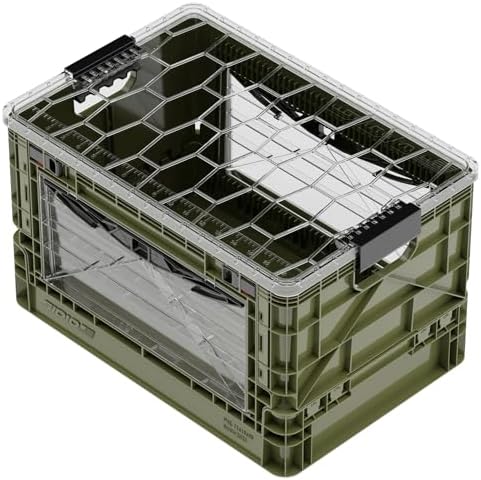 SIDIO Collapsible Storage Bin with Lid & Dividers, Green by Sidio