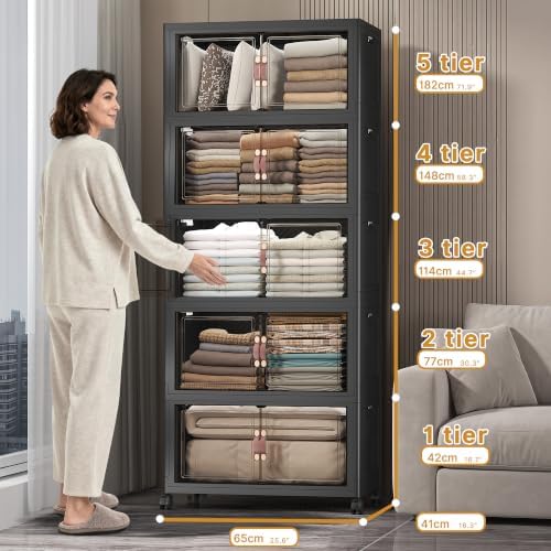 UAMFURI Stackable Storage Bins with Lids, 600QT Lockable Storage Cabinet - Image 2