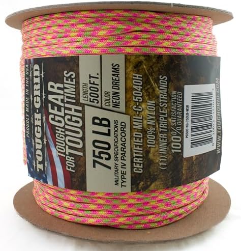 TOUGH-GRID 750 Paracord, 100% Nylon, Made in USA, Type IV Mil-Spec Cord - Image 2