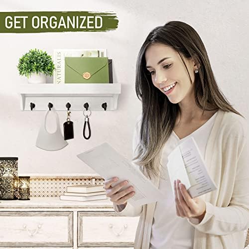 Rebee Vision Decorative Key Holder Wall Mount with 2 Drawer Organizer and Floating Shelf Combo - Effortless Home Organization Key Holder for Wall - Ideal for Room Decor (Modern White) - Image 6