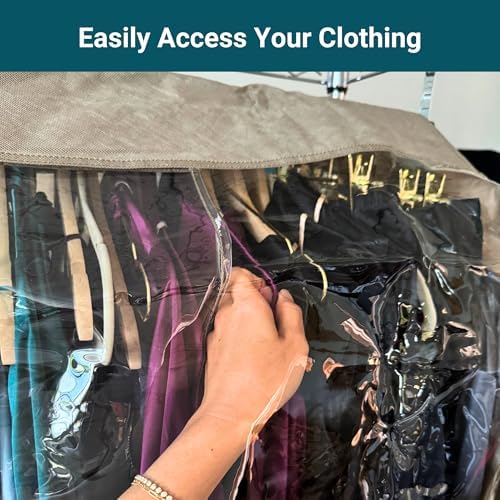 Garment Cover for Closet Rod and Portable Clothing Rack Shoulder Dust Cover - Protect Your Wardrobe in Style - Adjustable to fit 26" to 48" long - 6 Pack - Image 7