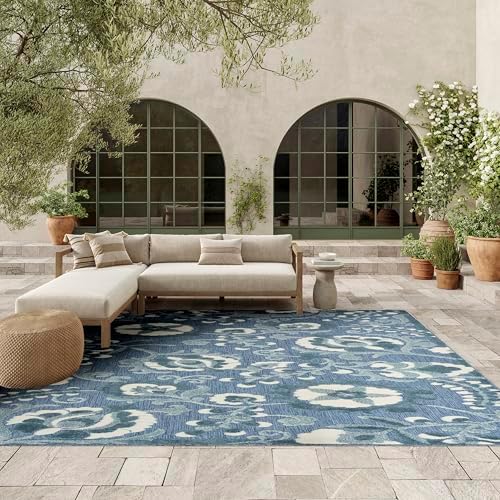Nourison Home Aloha Blue 7'10" x 10'6" Area Rug - Easy Clean, Non Shedding, Bed Room, Living Room, Dining Room, Kitchen (8' x 11') by NourisonHome