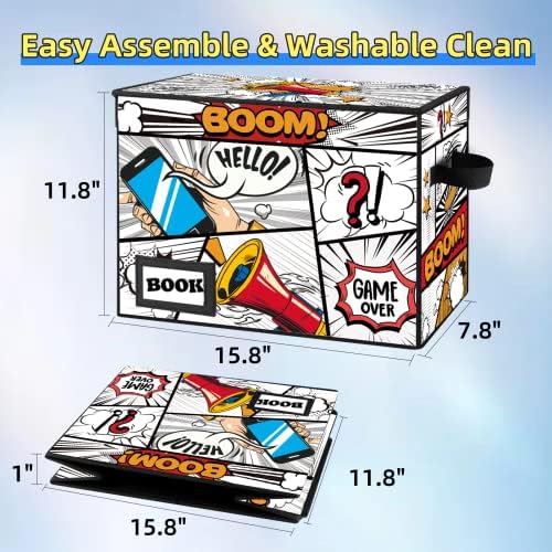 10 Pack Collection Comic Book Storage Boxes, Protector Organizer 15.8" X 7.8" X 11.8" Collapsible Short Box Holds 160-180 Comic Book Heavy Duty Bin Container Holder Shelf - Image 4