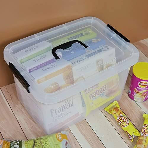 10 L Clear Plastic Storage Box with Latch and Handle, 4-Pack - Image 5