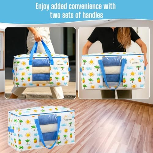 VENO Moving Bags, Wide Open Top, Clear Window, Tropical Island, 8 Pack - Image 5