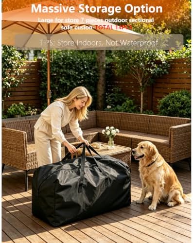 177 Gallon Outdoor Cushion Storage Bag 68 inch, 2Pack, 68"L x 30"W x 20"H - Image 2