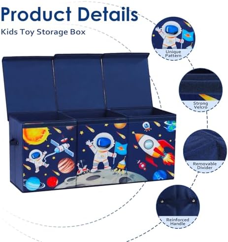 decalsweet Large Toy Box Collapsible Chest Organizer with Flip Lid for Kids - Image 3