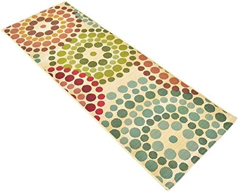 Unique Loom Outdoor Modern Collection Area Rug - Spark (2' x 6' 1" Runner, Beige/ Burgundy) - Image 4