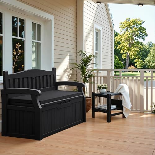 Flamaker 80 Gallon Storage Bench with Cushion, Waterproof, All-Weather - Image 2