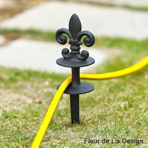 Black Cast Iron Decorative Hose Guide Stakes Set - Image 2