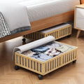 MHXW SXPN 2 Pack Bamboo Under Bed Storage Containers with Wheels, Nature by MHXWSXPN