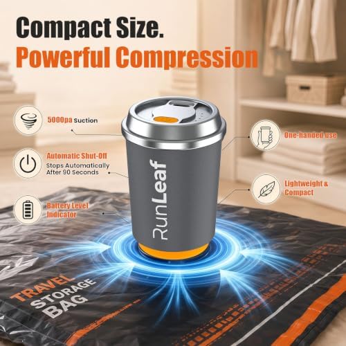 Vacuum Storage Bags for Travel with Rechargeable Pump, 20-Pack - Image 4