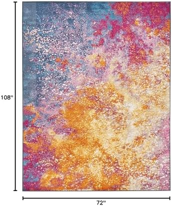 Nourison Home Passion Sunburst 6' x 9' Area Rug - Easy Clean, Non Shedding, Bed Room, Living Room, Dining Room, Kitchen (6' x 9') - Image 2
