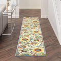 Nourison Home Aloha Ivory Multicolor 2'3" x 10' Area Rug - Easy Clean, Non Shedding, Bed Room, Living Room, Dining Room, Kitchen (10' Runner) by NourisonHome