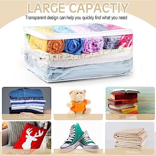 Windyun 16 Pcs Clear Zippered Storage Bags, Blanket Storage, 16 x 12 x 8 in - Image 5