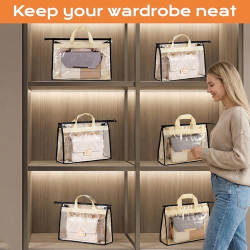 12 Pack Clear Handbag Storage Organizer, 4 Assorted Sizes - Image 6