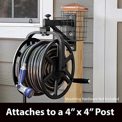 Liberty Garden 712-B Single Arm Navigator Multi-Directional Garden Hose Reel, Holds 125-Feet of, 5/8-Inch, Black - Image 6