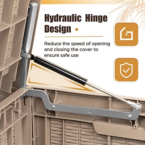 Devoko 100 Gallon Resin Waterproof Outdoor Storage Box with Cushion - Image 5