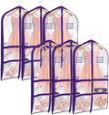 Univivi 40 Inch Dance Costume Garment Bag for Dancers, Clear Purple, 6 Pack by Univivi