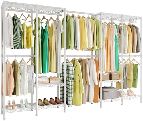 Higeego H5 Pro Heavy Duty Clothing Rack, Freestanding Clothes Rack, White by Higeego