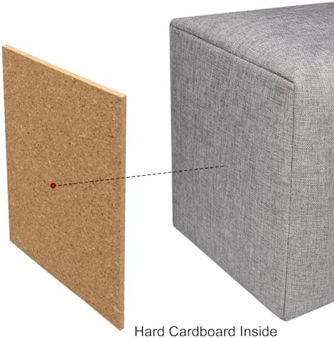 Univivi Foldable Storage Basket Fabric 13 inch Cube Storage Bins with Hard Bottom &Sturdy Handles Storage Cube for Shelf Closet Home (Grey , 4-Pack) - Image 2