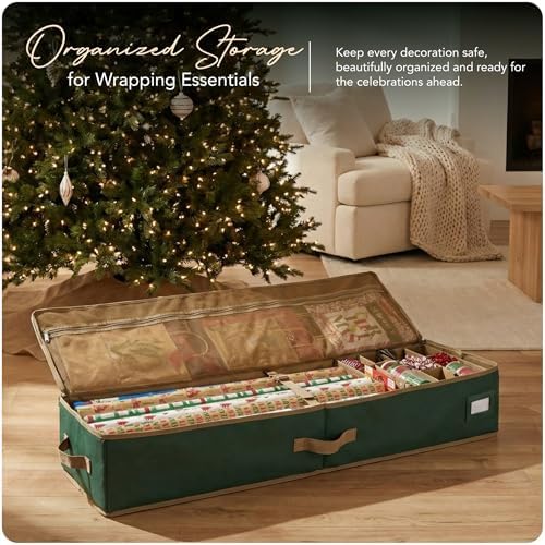 Covermates Gift Wrap Storage Organizer, 57" W x 13" D x 6.5" H, Green - Image 2