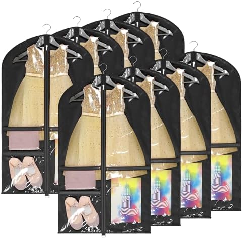 Univivi 40 Inch Dance Costume Garment Bags for Dancers, Black, 8 Pack by Univivi