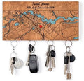 Personalized Wooden Map Key Holder for Wall, Magnetic Key Organizer by MURWOODHOME