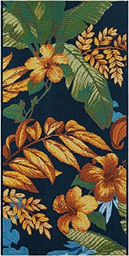 Unique Loom Outdoor Botanical Collection Area Rug - Calypso (2' x 4' 1" Runner, Multi/ Light Blue) - Image 2
