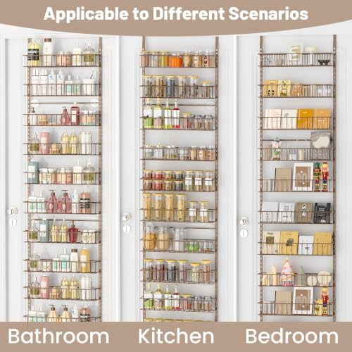 ElegantArray 9-Tier Pantry Door Organizer, Brown - Image 6