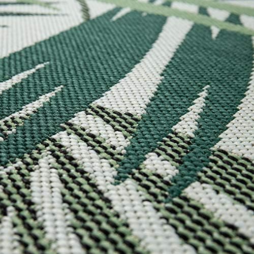 Paco Home Indoor & Outdoor Rug for Patio Jungle Floral Palm Trees Design Green, Size: 6'7" x 9'6" - Image 3