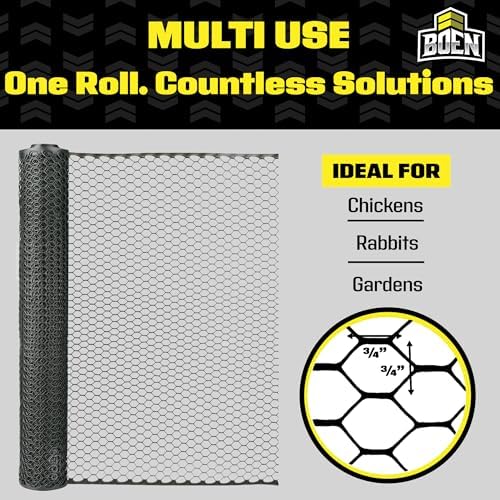 Black Plastic Chicken Wire 4'x100', Hex Poultry Netting Garden Fence Roll - Image 6