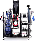 Golf Bag Storage Organizer Rack for Garage, Golf Bag Stand with Rolling Wheels, Heavy-Duty Metal Golf Equipment Organizer for Home, Garage, Clubhouse by Logicexplore