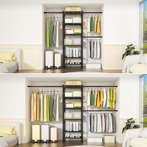 Ulif M5 Wall Mounted Clothes Garment Rack, Heavy Duty Closet Storage System - Image 3