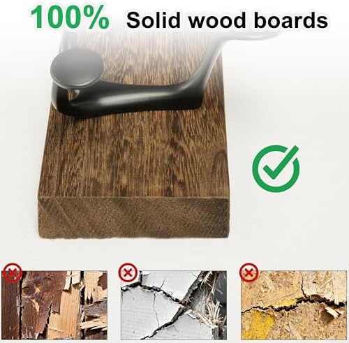 SKOLOO 24-Inch Wood Burnt Coat Rack Wall Mount with 5 Triple Hooks - Ideal for Family Entrances, Classrooms, and Pet Supplies Storage - Perfect Coat Hooks for Wall, Pack of 2 - Image 5